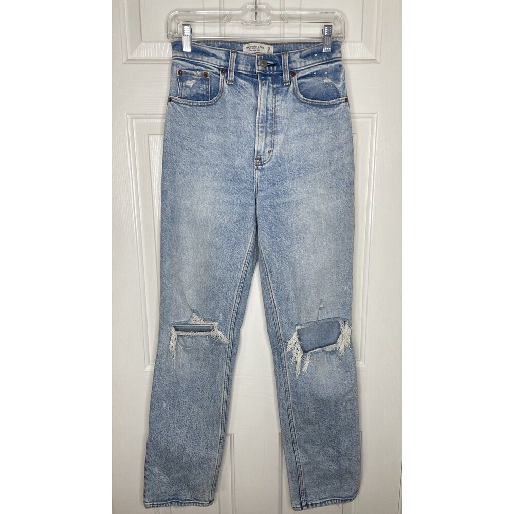 Abercrombie & Fitch Jeans Womens Blue The 90s Straight Ultra High Rise Denim 2